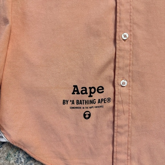Aape Peach Button-up Shirt Medium - Picture 4 of 7